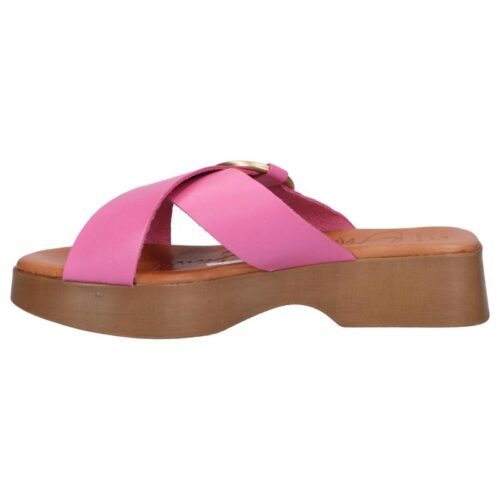 OH MY SANDALS kožené dámske šľapky na platforme Pink