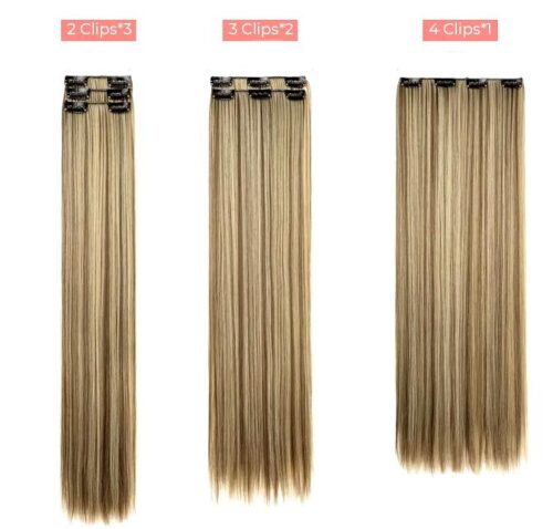 Clip In Hair Extensions Synthetic Hairpieces For Women vlasy 6