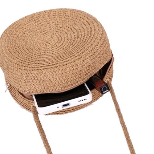 Minimalist Straw Bag okruhla mini kabelka 2