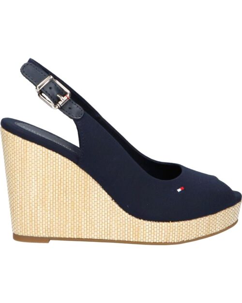 WOMAN SANDALS TOMMY HILFIGER FW0FW04789 ICONIC ELENA SLING BACK WEDGE DW6 SPACE BLUE