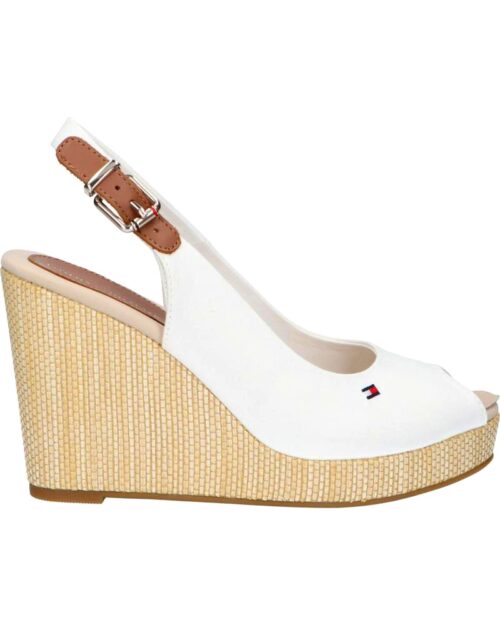 TOMMY HILFIGER klinove sandale ICONIC ELENA WEDGE ECRU