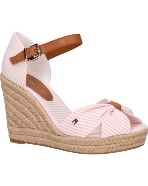 TOMMY HILFIGER klinove sandale SANDALS HIGH WEDGE SEERSUCKER