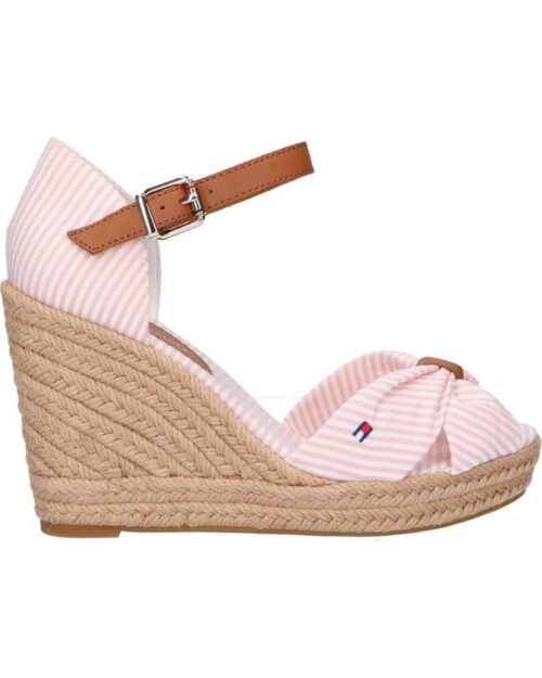 TOMMY HILFIGER klinove sandale SANDALS HIGH WEDGE SEERSUCKER