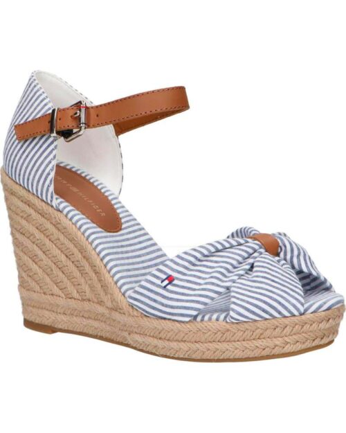 TOMMY HILFIGER klinove sandale SANDALS HIGH WEDGE SEERSUCKER