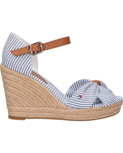 TOMMY HILFIGER klinove sandale SANDALS HIGH WEDGE SEERSUCKER