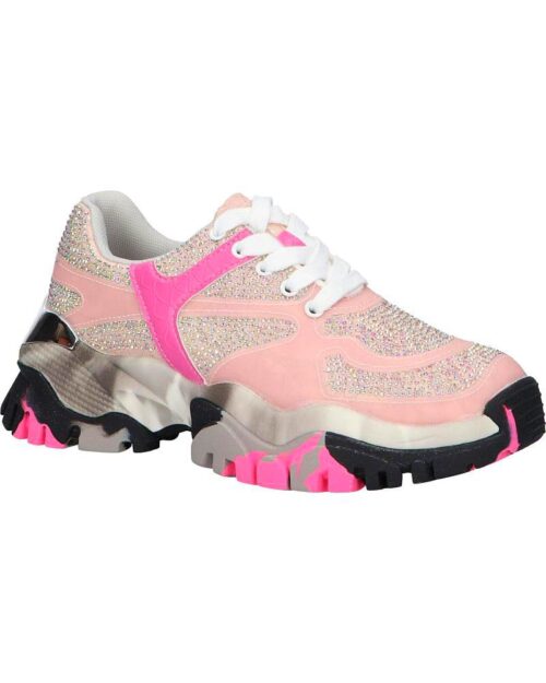 EXE Dámske luxusne tenisky kamienkove Trainers STRASS PINK