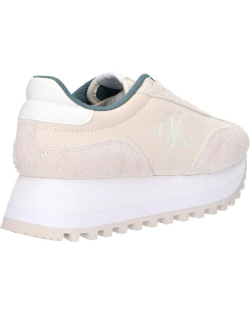 Woman Trainers CALVIN KLEIN YW0YW01574 RUNNWE LACEUP 0GF CREAMY WHITE EGGSHELL 2