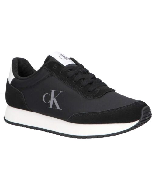 Woman Trainers CALVIN KLEIN YW0YW01615 RUNNER LACEUP 0GM BLACK-BRIGHT WHITE