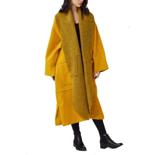 ITALY Dámsky volny vlnený kabát oversize plain wool coat