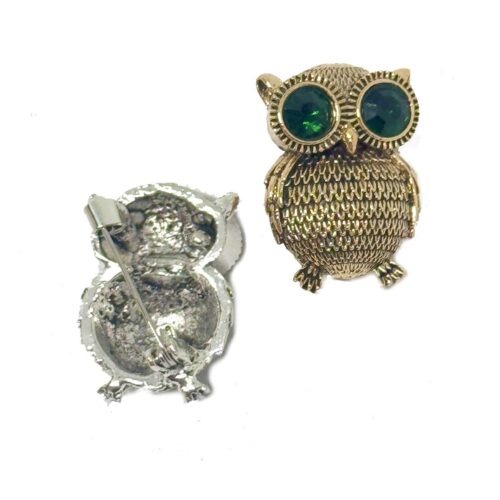 Brošňa Sova Owl Nature retro patine antique